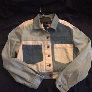 CUTE!! Jean jacket. Blue/white